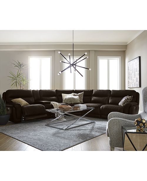 Furniture Summerbridge Leather Sectional Sofa Collection ...