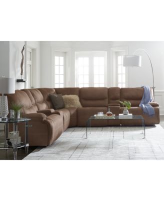 Furniture CLOSEOUT! Felyx Fabric Power Reclining Sectional Sofa Collection with Power Headrests, Console And USB Power Outlet