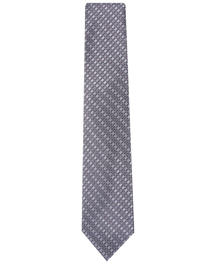 Perry Ellis Men's Burr Classic Geo Grid Tie Navy Size Regular