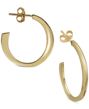 image of Argento Vivo Flat Hoop Earrings