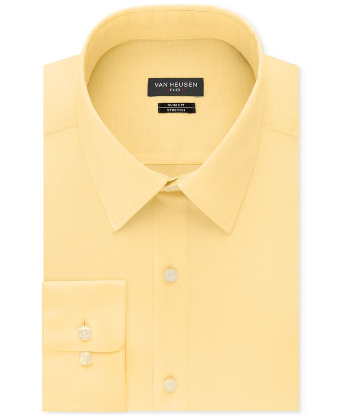 Van Heusen Men's SlimFit Flex Collar Stretch Solid Dress Shirt Macy's