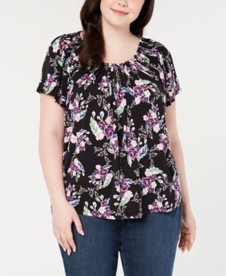 macy's style & co plus size tops