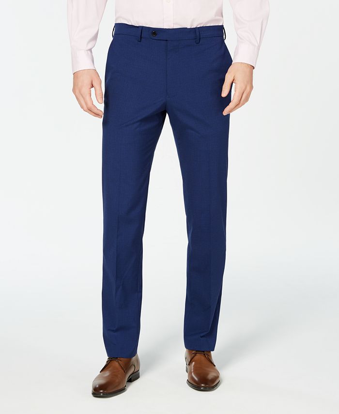 Vince Camuto Men's Slim-Fit Stretch Wrinkle-Resistant Blue Check Suit ...