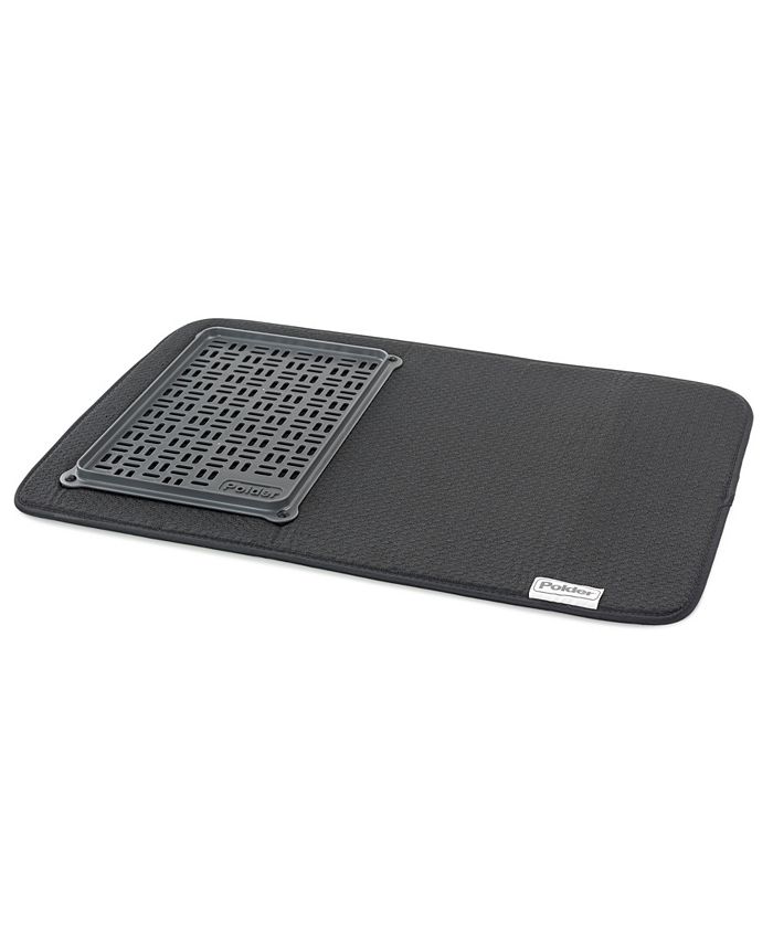 Polder Microfiber Drying Mat with Glass Tray - Macy's