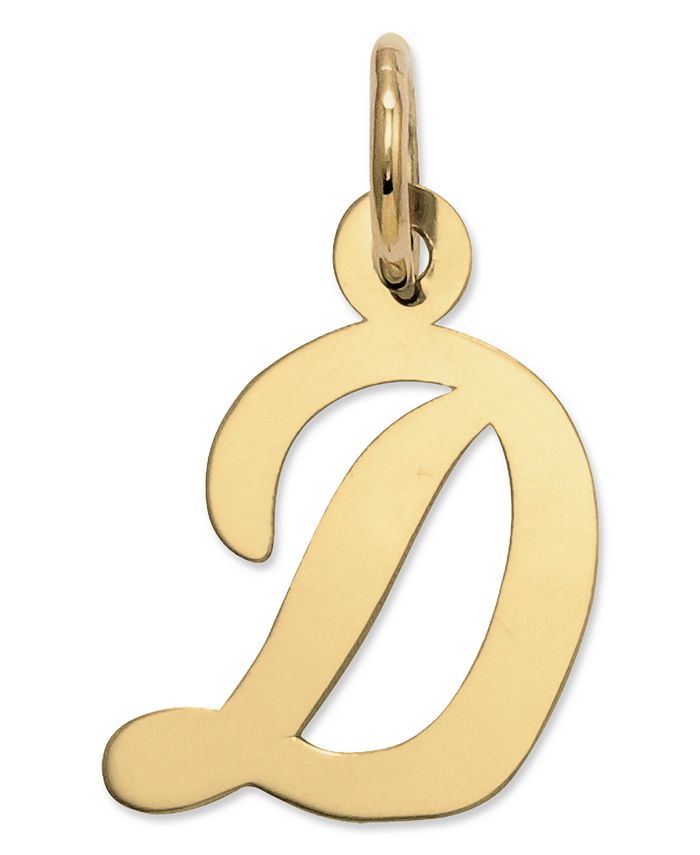 Macy's 14k Gold Charm, Small Script Initial D Charm & Reviews - Jewelry ...