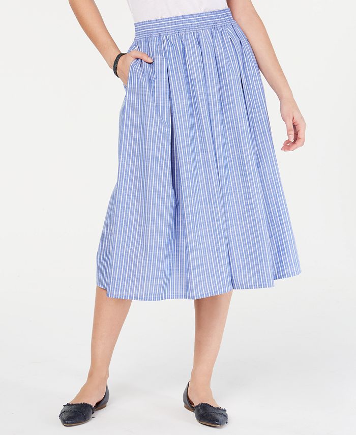 Tommy Hilfiger Pleated Pull-On Midi Skirt, Created for Macy's & Reviews ...