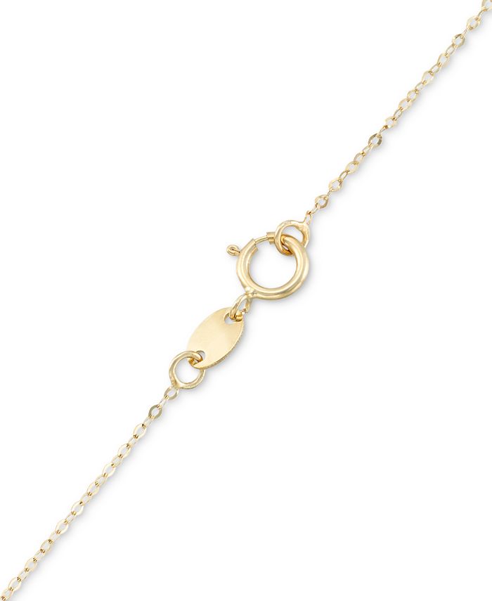 Italian Gold - Mother-of-Pearl Heart Key 18" Pendant Necklace in 10k Gold