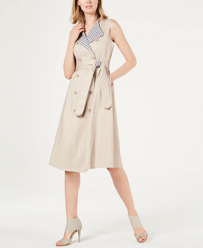 Calvin Klein Sleeveless Trench Coat, Sleeveless Trench Coat Dress At Macy S