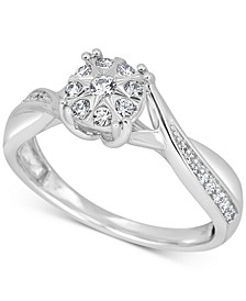 Diamond Cluster Promise Ring (1/4 ct. t.w.) in Sterling Silver