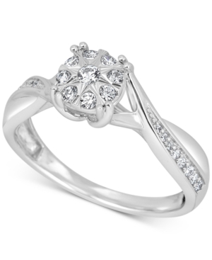 image of Diamond Cluster Promise Ring (1/4 ct. t.w.) in Sterling Silver