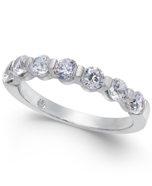 image of Diamond Station Band Ring (1 ct. t.w.) in 14k White Gold