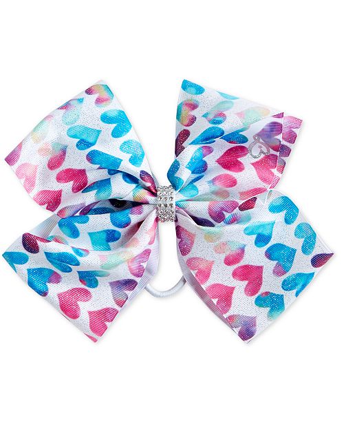 On The Verge Little Big Girls Jojo Glitter Hearts Bow Hair Tie