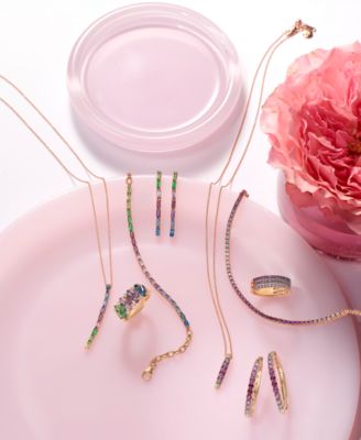 Strawberry Layer Cake Ruby (7/8 ct. t.w.) & Pink Sapphire (2 ct. t.w.) Link Bracelet in 14k Rose Gold