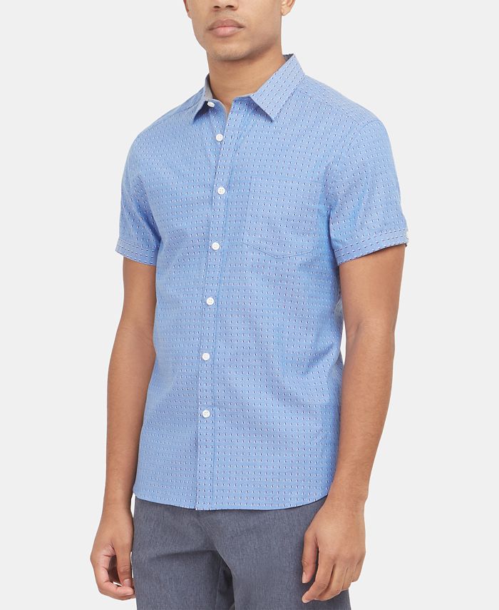 Kenneth Cole Men's Stretch Dot-Print Chambray Shirt & Reviews - Casual ...