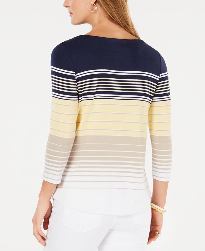 Charter Club Cotton Striped Top, Created for Macy's & Reviews - Tops ...
