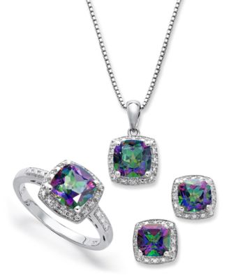 Sterling Silver Jewelry Set, Mystic Topaz (4-3/4 ct. t.w.) and Diamond Accent Necklace, Earrings and Ring Set