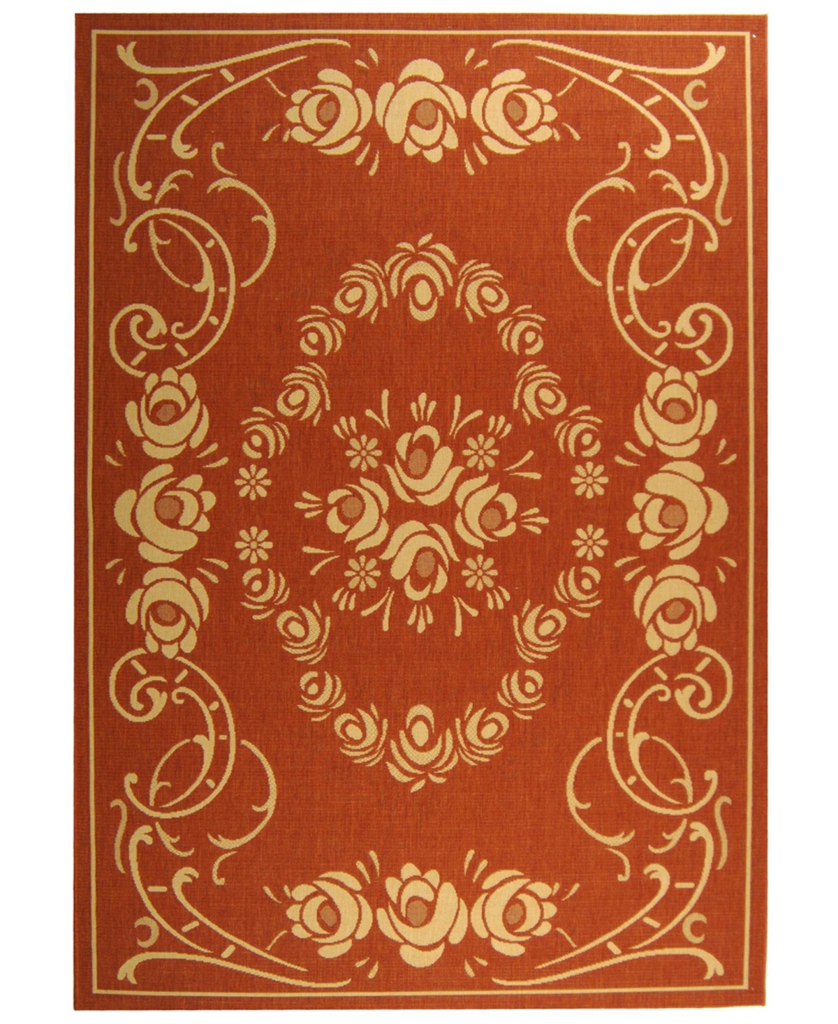 Safavieh Courtyard CY1893 Terracotta and Natural 5'3" x 7'7" Sisal Weave Outdoor Area Rug