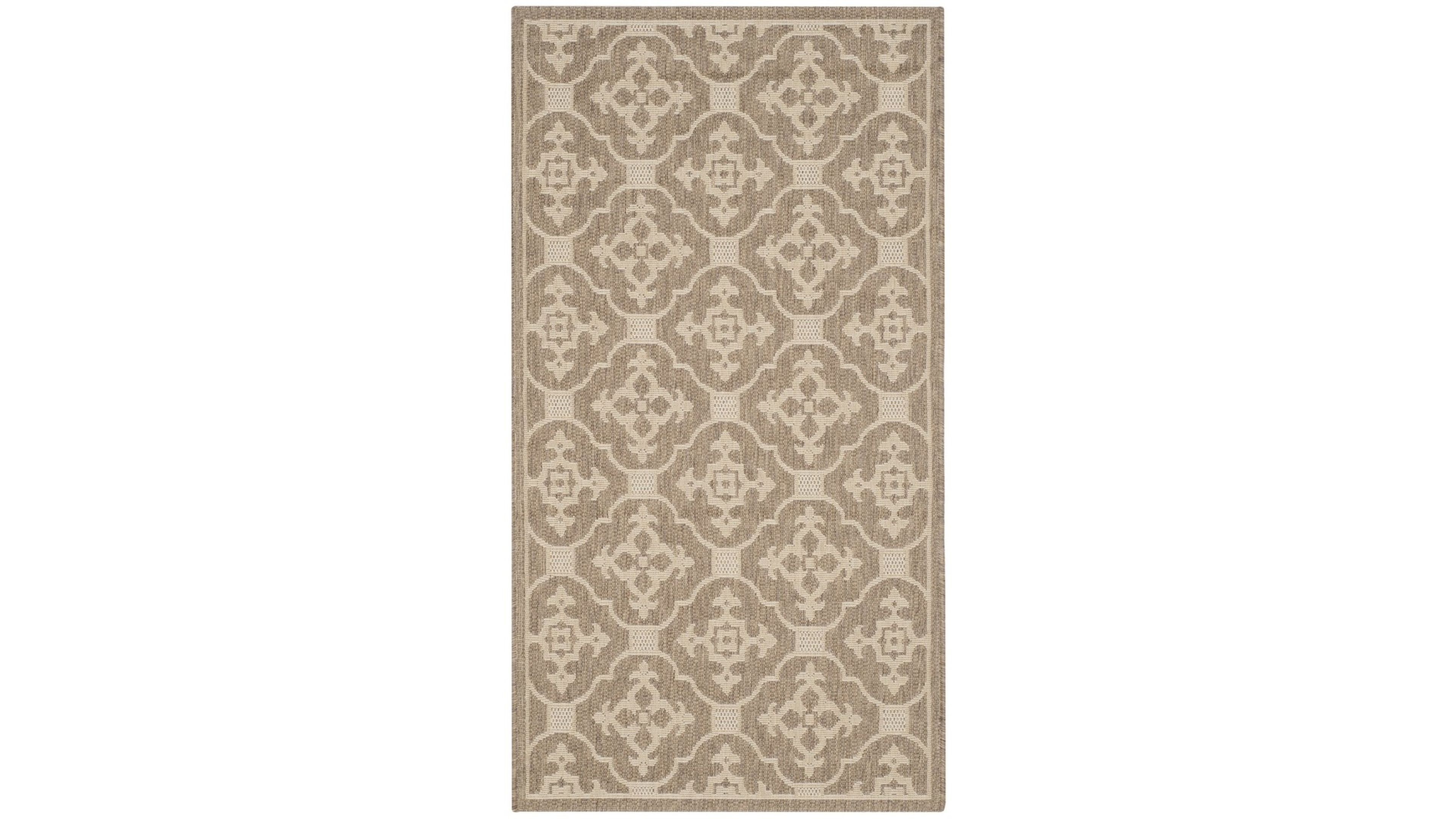 Safavieh Courtyard CY6564 Brown and Creme 5'3" x 7'7" Sisal Weave Outdoor Area Rug