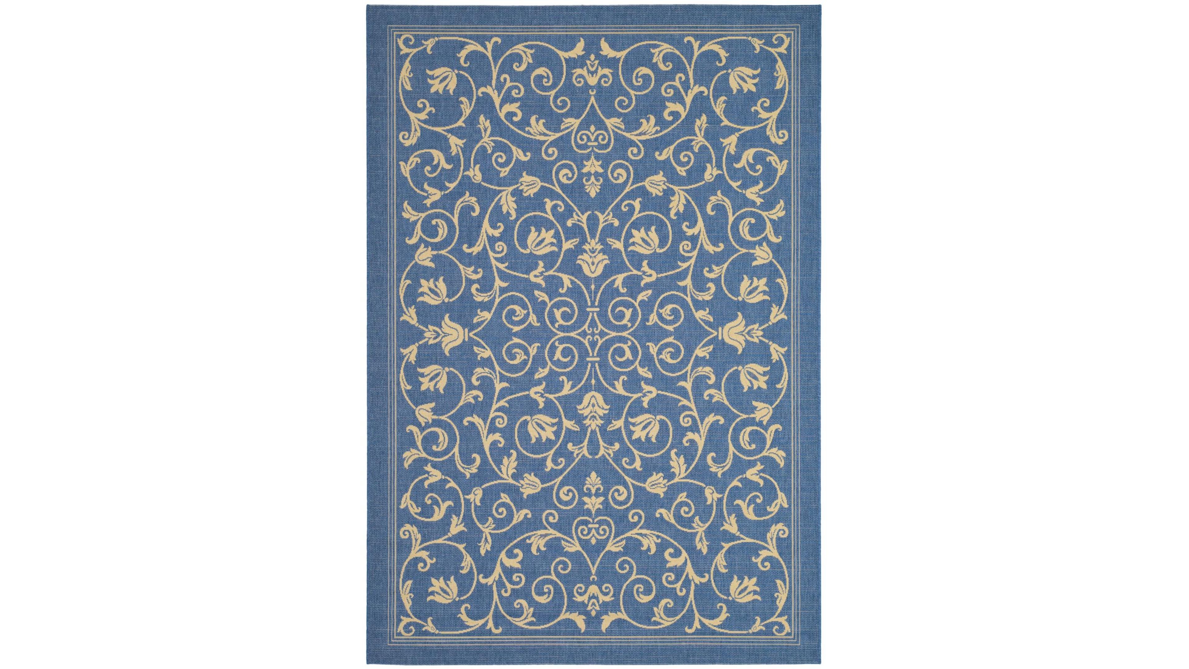 Safavieh Courtyard CY2098 Blue and Natural 8' x 11' Outdoor Area Rug