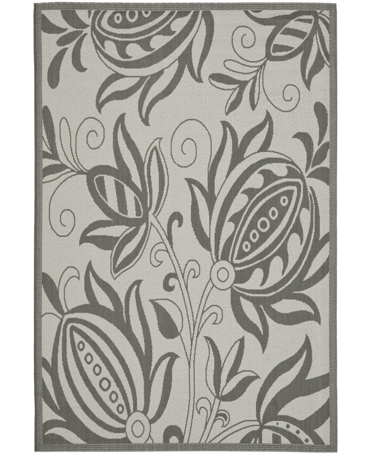 Safavieh Courtyard Light Gray and Anthracite 9' x 12' Outdoor Area Rug - Light Gray