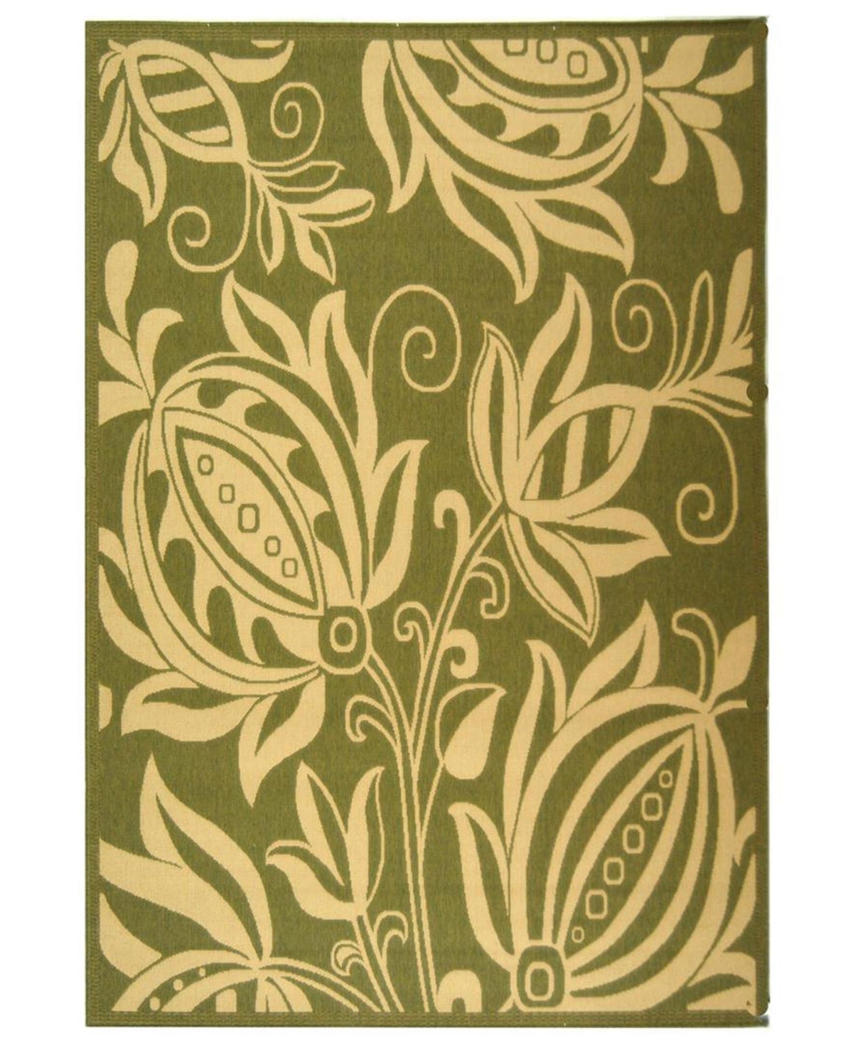 Safavieh Courtyard Olive and Natural 9' x 12' Outdoor Area Rug - Olive / Na