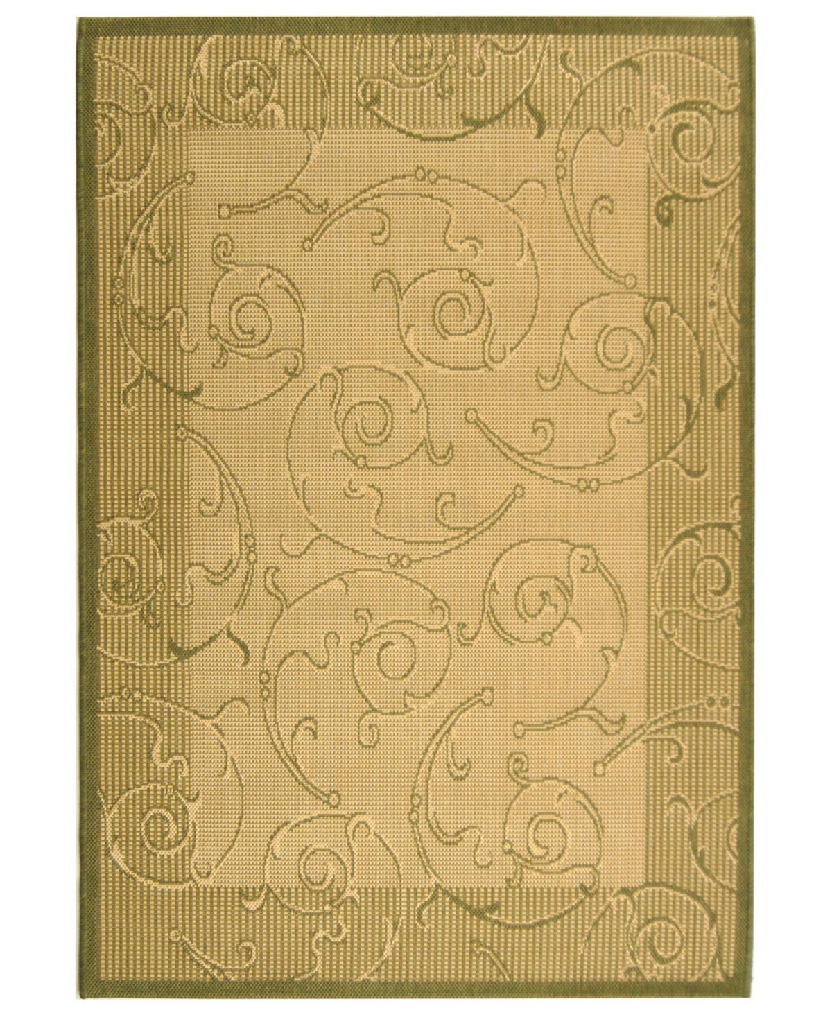 Safavieh Courtyard Natural and Olive 9' x 12' Outdoor Area Rug - Natural /