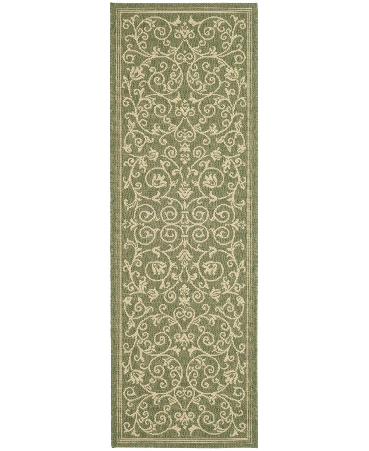 Safavieh Courtyard Olive and Natural 9' x 12' Outdoor Area Rug - Olive / Na