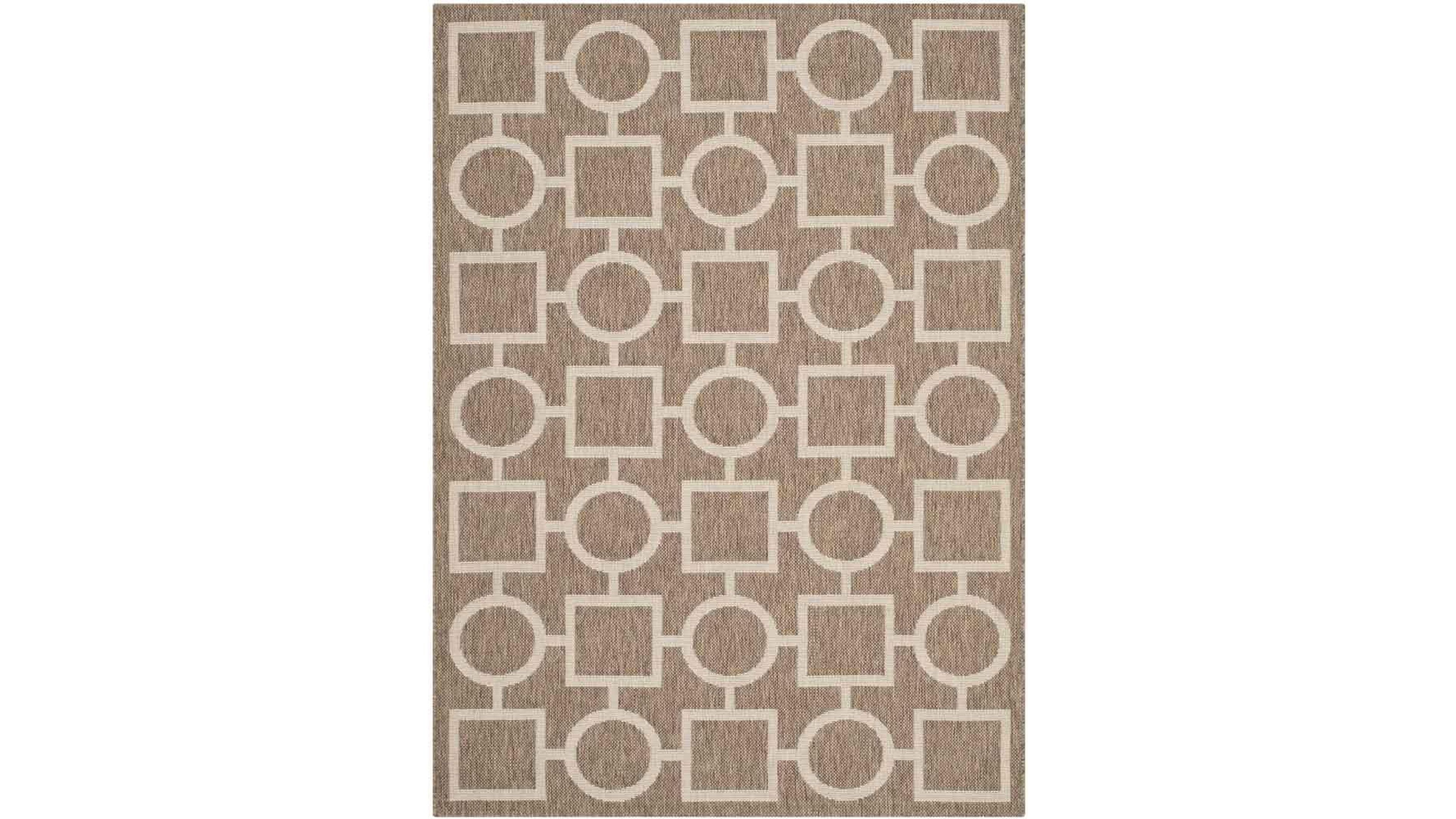Safavieh Courtyard CY6925 Brown and Bone 5'3" x 7'7" Sisal Weave Outdoor Area Rug