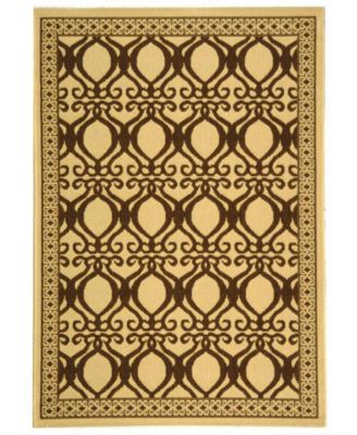 Courtyard CY3040 Natural and Brown 5'3" x 7'7" Sisal Weave Outdoor Area Rug