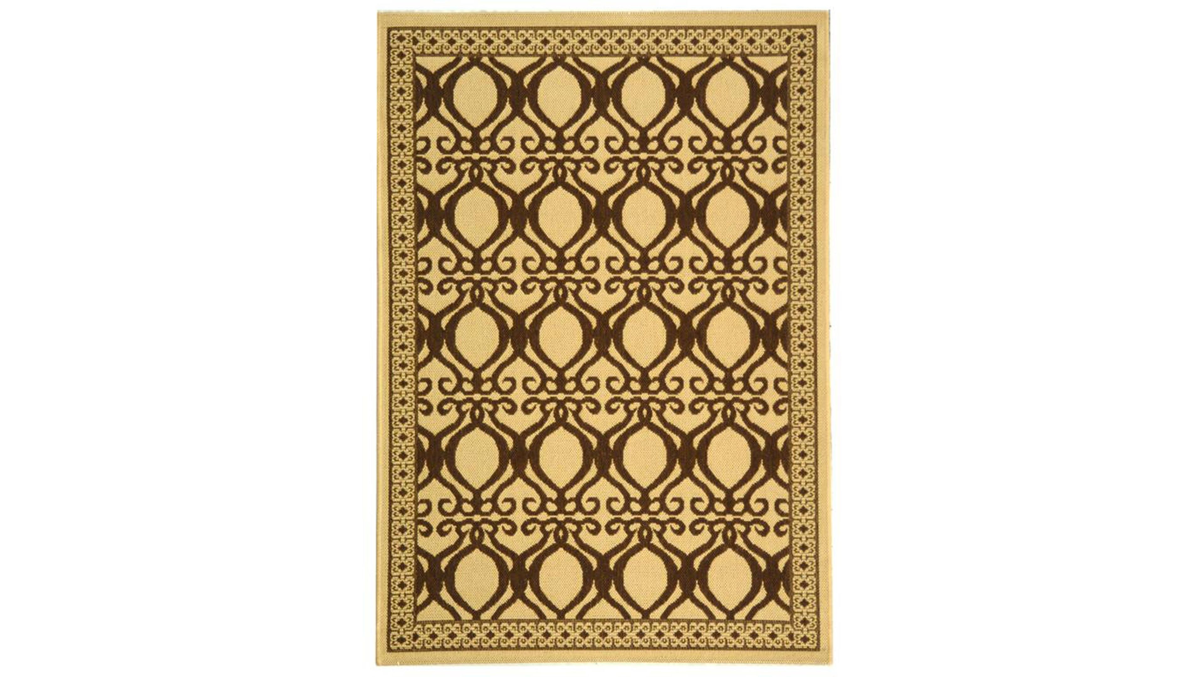 Safavieh Courtyard CY3040 Natural and Brown 5'3" x 7'7" Sisal Weave Outdoor Area Rug