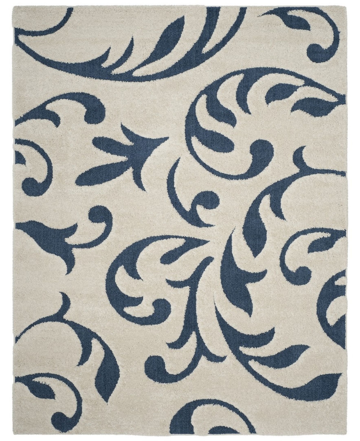 Safavieh Shag Cream and Blue 8' x 10' Area Rug - Cream