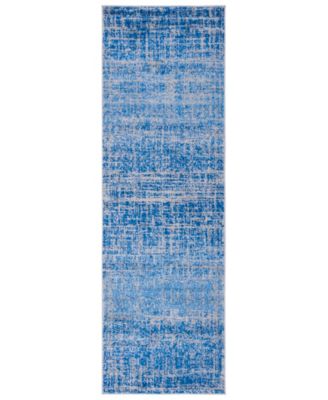 Adirondack Blue and Silver 2'6" x 16' Runner Area Rug