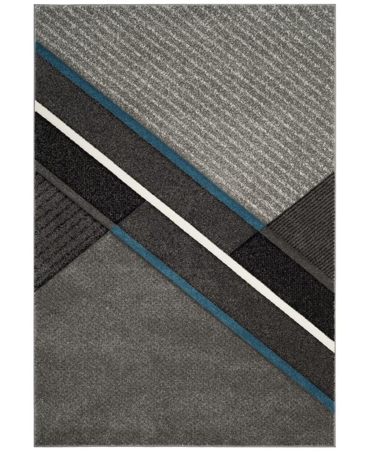 Safavieh Hollywood Gray and Teal 6'7in x 9' Area Rug - Grey/teal