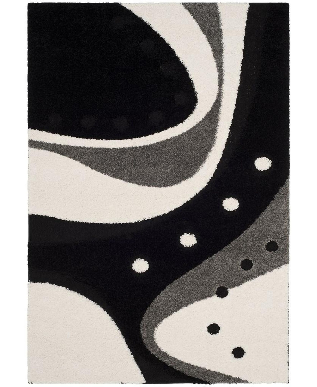 Safavieh Shag Black and Ivory 5'3in x 7'6in Area Rug - Black