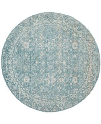 Safavieh Evoke Light Blue and Ivory 3' x 3' Round Area Rug - Macy's