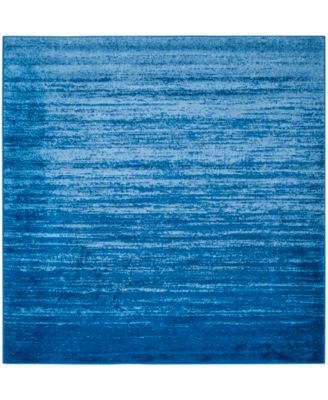 Adirondack Light Blue and Dark Blue 9' x 9' Square Area Rug