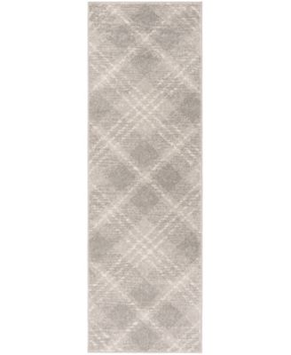 Adirondack Light Grey and Ivory 2'6" x 6' Runner Area Rug