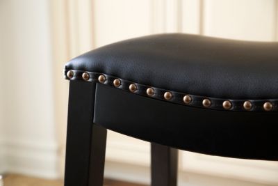 Abbyson Living Jaden Bonded Leather Saddle Short Bar Stool