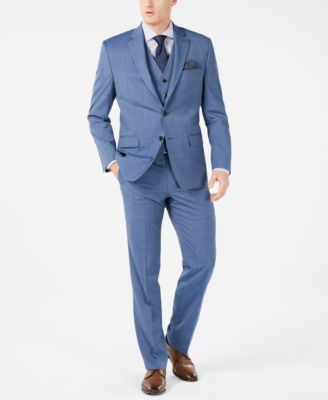 lauren by ralph lauren blue tic classic fit suit