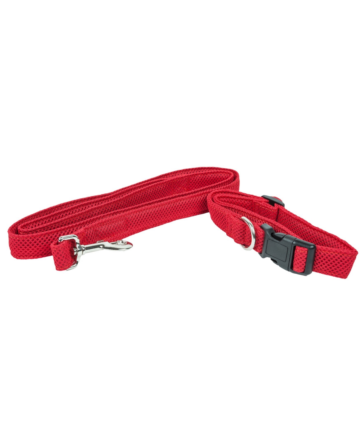 'Aero Mesh' 2-in-1 Breathable Adjustable Mesh Dog Leash-Collar - Red