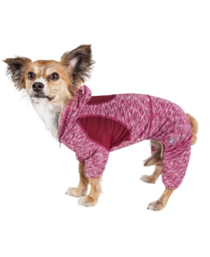 Pet Life Active 'Downward Dog' Performance Two Toned Full Body Warm Up Hoodie large 