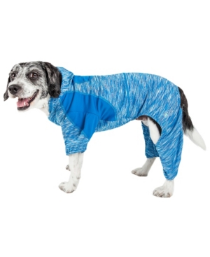 Pet Life Active 'Downward Dog' Performance Two Toned Full Body Warm Up Hoodie size small