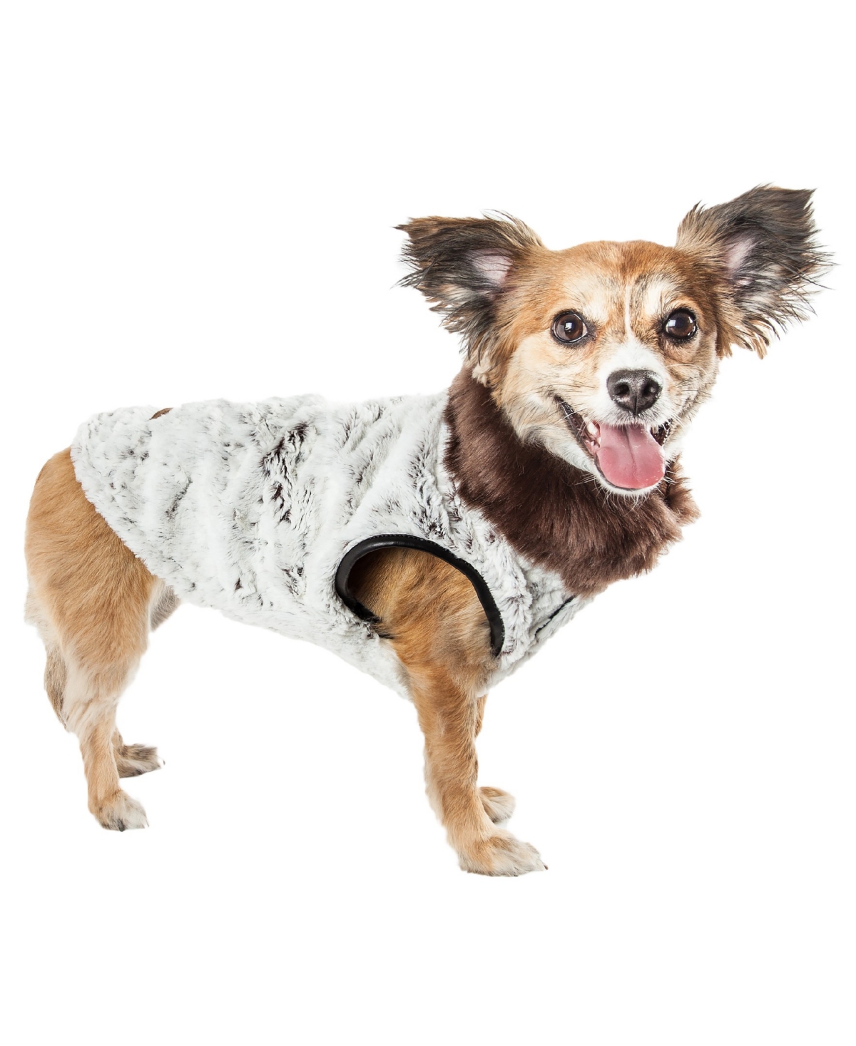 Luxe 'Purrlage' Pelage Fur Dog Coat Jacket - Gray