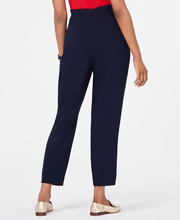 Tommy Hilfiger Tie-Front Pleated Pants, Created for Macy's - Macy's