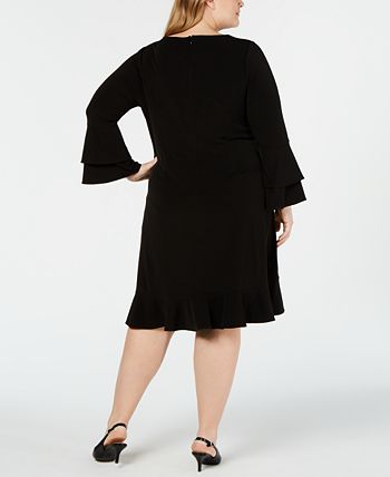 Alfani Plus Size Bell-Sleeve Fit & Flare Dress, Created for Macy's - Macy's