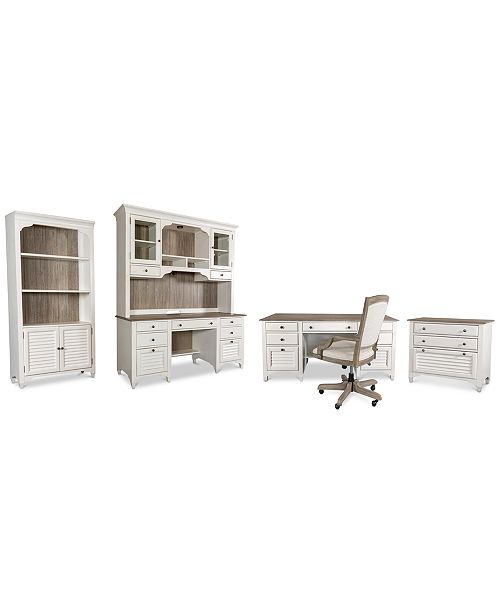 Furniture York Two Tone Home Office 6 Pc Furniture Set Two Tone