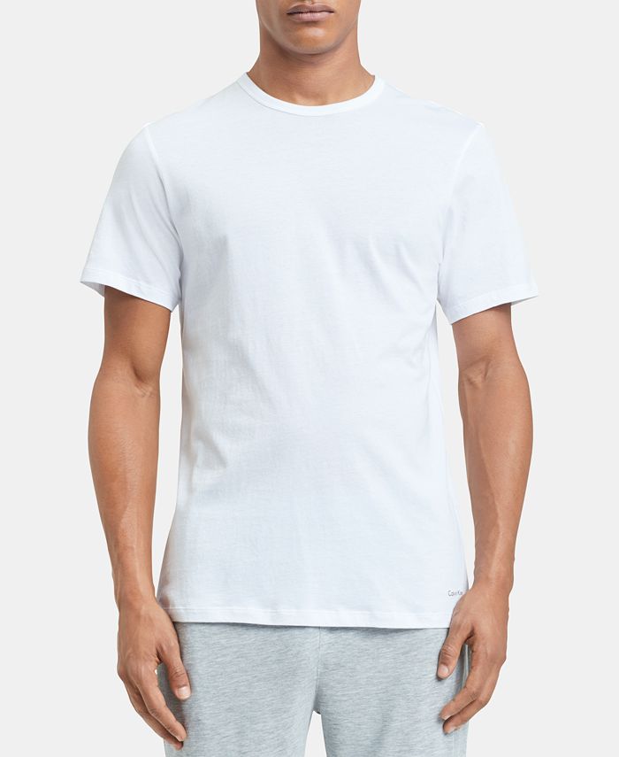 Calvin Klein Men's 5-Pk. Cotton Classics Crew Neck Slim Fit Undershirts ...
