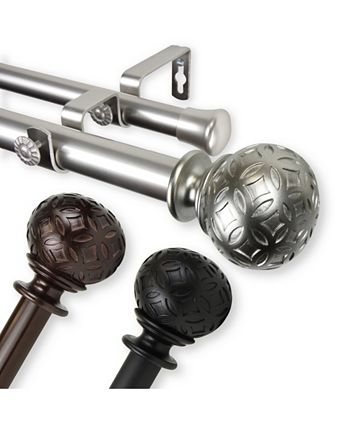 Rod Desyne - Odelia Double Curtain Rod 1" OD 160-240 inch - Black