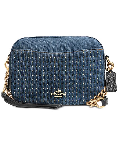 COACH Studded Denim Camera Bag & Reviews - Handbags & Accessories - Macy&#39;s