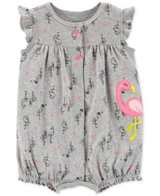 Carter's - Baby Girls Flamingo Cotton Romper